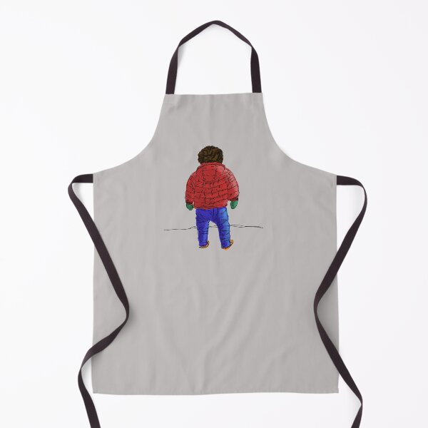 Item preview, Child in down jacket (red, black outlines, gray background) designed and sold by MentaLee.