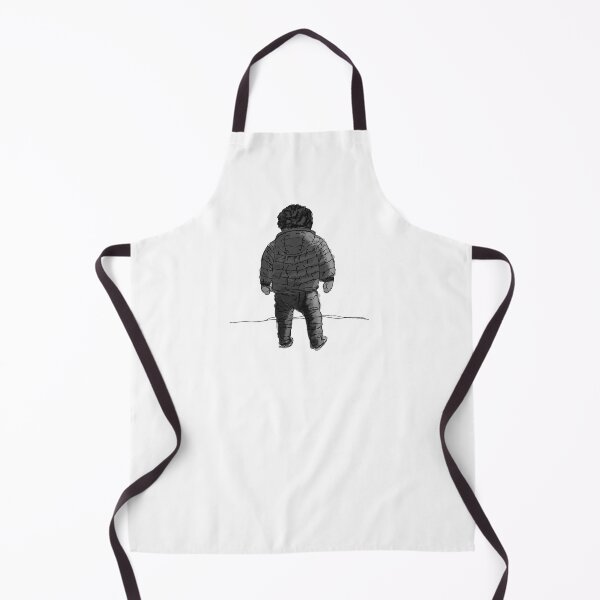 Item preview, Child in down jacket (grey black white, black outlines, white background) designed and sold by MentaLee.