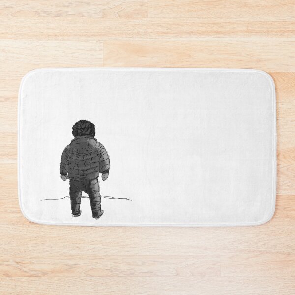 Item preview, Child in down jacket (grey black white, black outlines, white background) designed and sold by MentaLee.