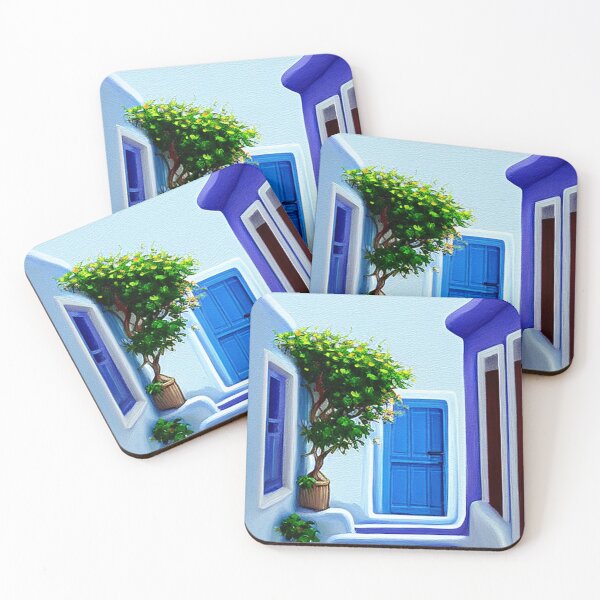 Item preview, Santorini Street 5 - Throw Pillows and Prints.  designed and sold by ScatterHub.
