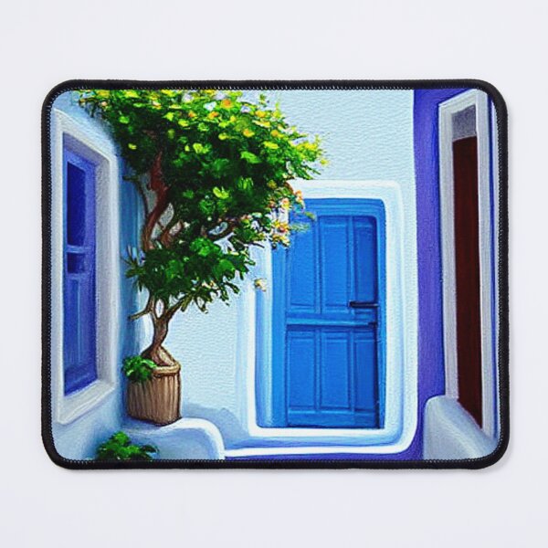 Item preview, Santorini Street 5 - Throw Pillows and Prints. designed and sold by ScatterHub.