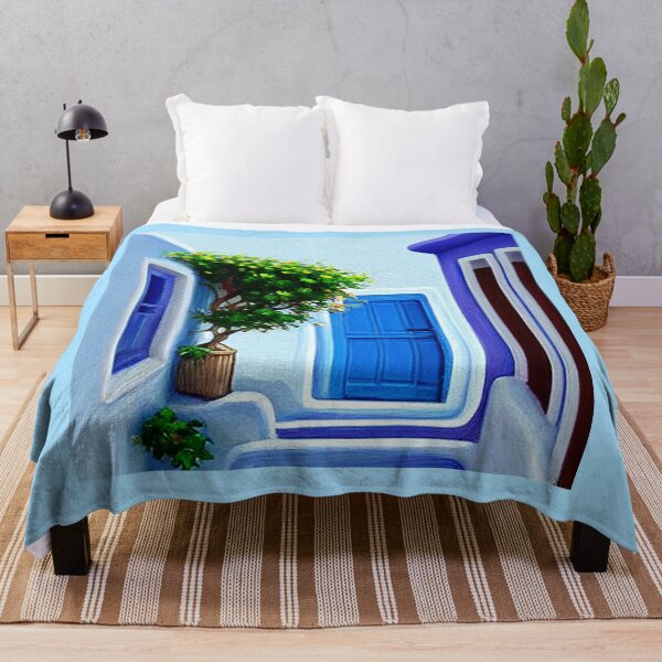 Item preview, Santorini Street 5 - Throw Pillows and Prints.  designed and sold by ScatterHub.