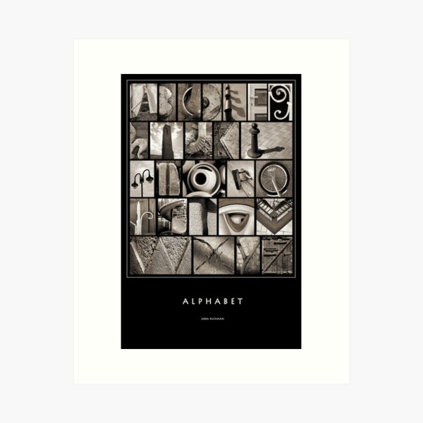 Alphabet Monochrome Poster Art Print