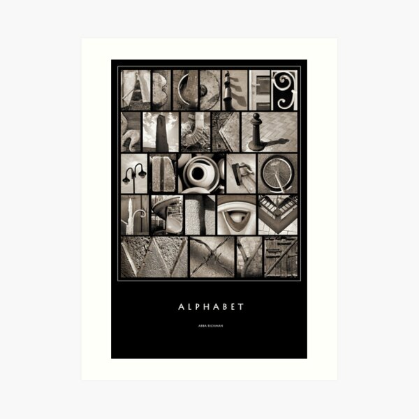 Alphabet Monochrome Poster Art Print