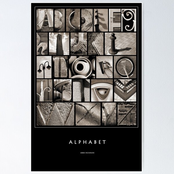 Alphabet Monochrome Poster Poster