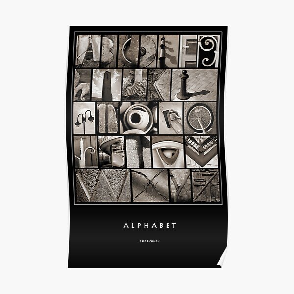 Alphabet Monochrome Poster Poster