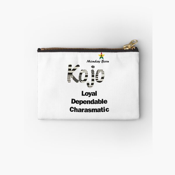 Item preview, Monday Born Ghanaian Male Name 'Kojo' in black and white designed and sold by WhoWeAre.