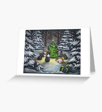 Weihnachtsgruß-Häschen Grußkarte