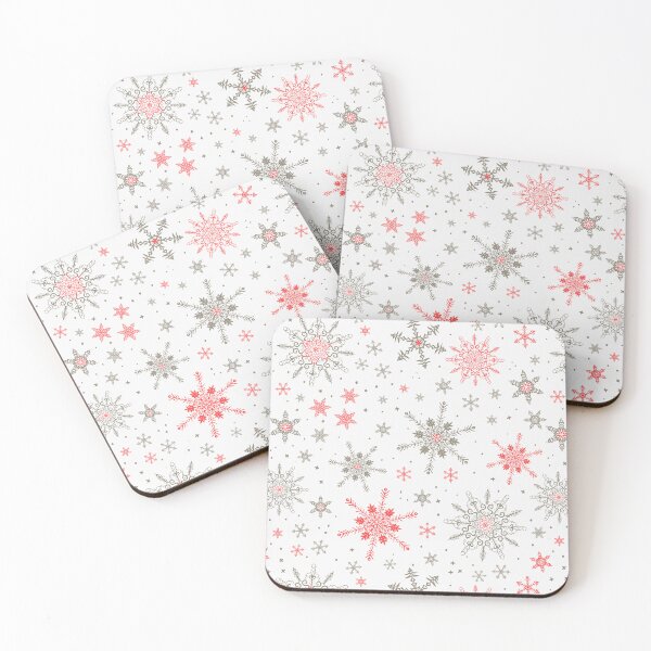 Item preview, Beige and Red Snowflakes Christmas Pattern designed and sold by AgnieshkaSiwek.
