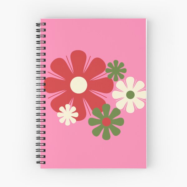 Item preview, Flower Locus Retro Christmas 60s 70s Floral Pattern Pink Red Green Cream designed and sold by kierkegaard.