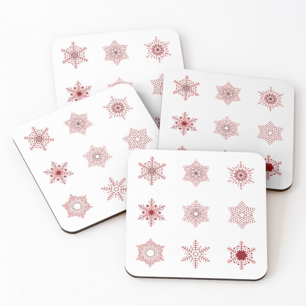 Item preview, Snowflakes - Christmas red - stickers designed and sold by WietskeWelten.