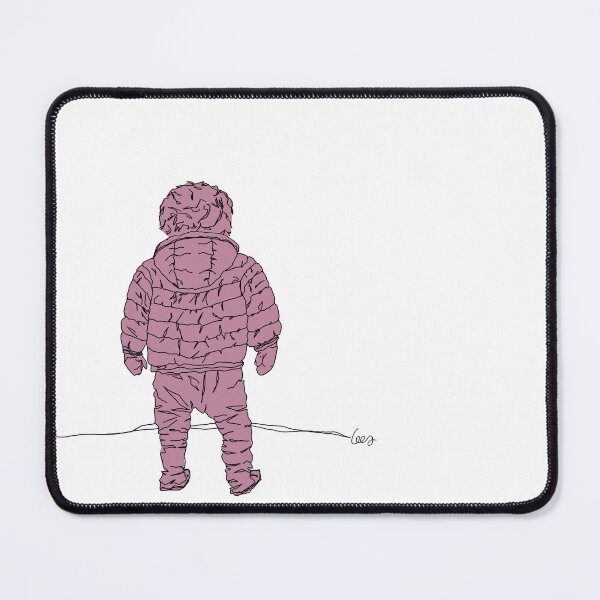 Item preview, Child in down jacket (pink, black outlines) designed and sold by MentaLee.