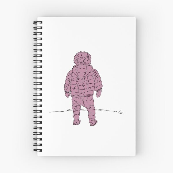 Item preview, Child in down jacket (pink, black outlines) designed and sold by MentaLee.