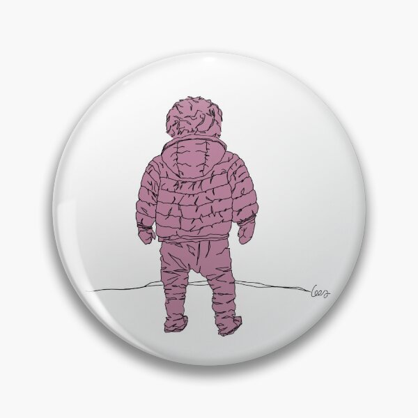 Item preview, Child in down jacket (pink, black outlines) designed and sold by MentaLee.