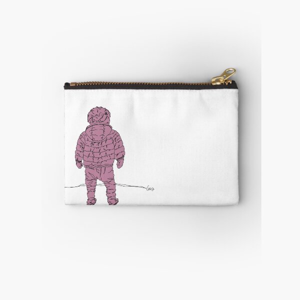 Item preview, Child in down jacket (pink, black outlines) designed and sold by MentaLee.