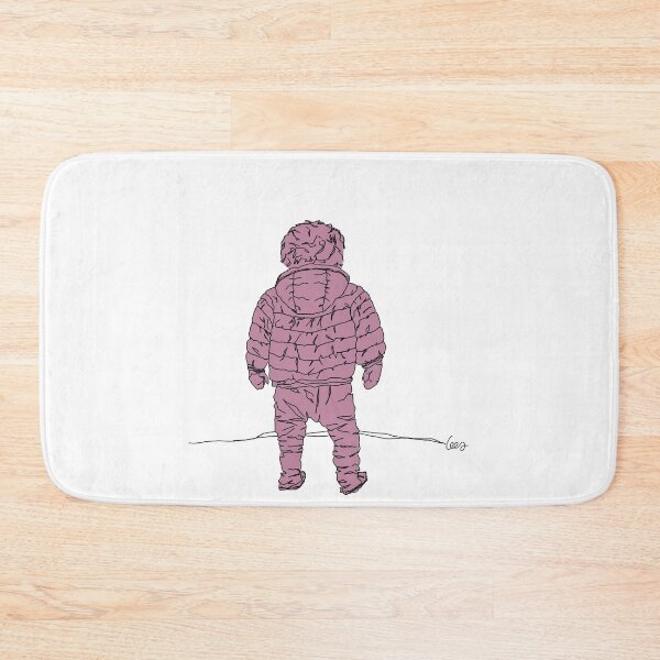 Item preview, Child in down jacket (pink, black outlines) designed and sold by MentaLee.