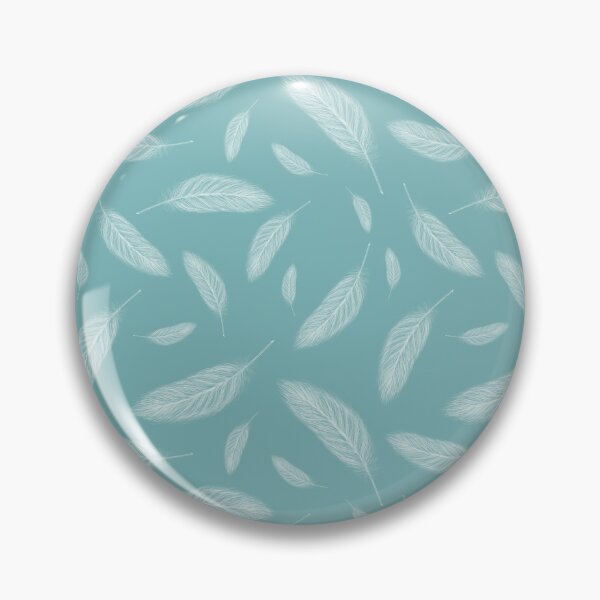 Item preview, Feathers white green/blue drawn pattern designed and sold by WeArePear.