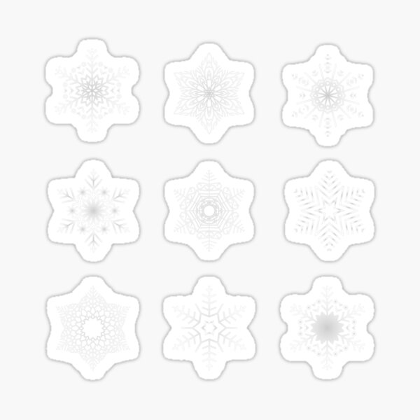 Snowflakes - Silvery white - stickers Sticker
