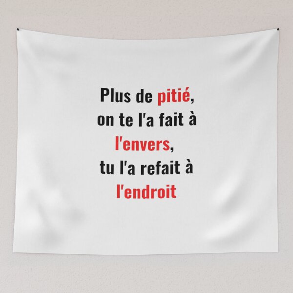 Aperçu de l'œuvre Plus De Pitié On te L'a Fait A L'envers Tu L'a Refait A L'Endroit créée et vendue par printory.
