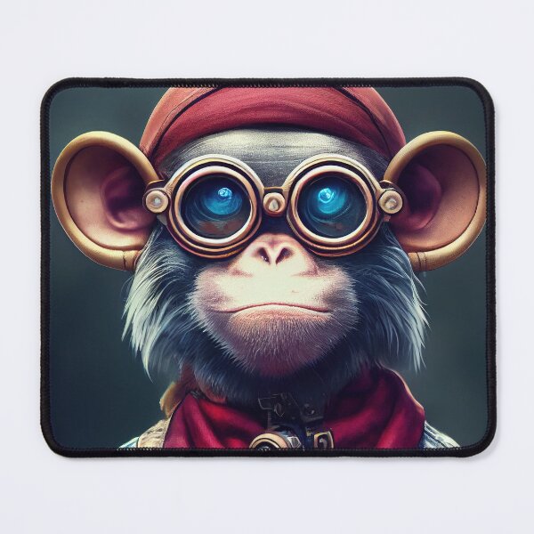 Item preview, Cyberpunk monkey pirate designed and sold by MimozaStudio.