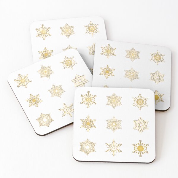 Item preview, Snowflakes - Gold - stickers designed and sold by WietskeWelten.