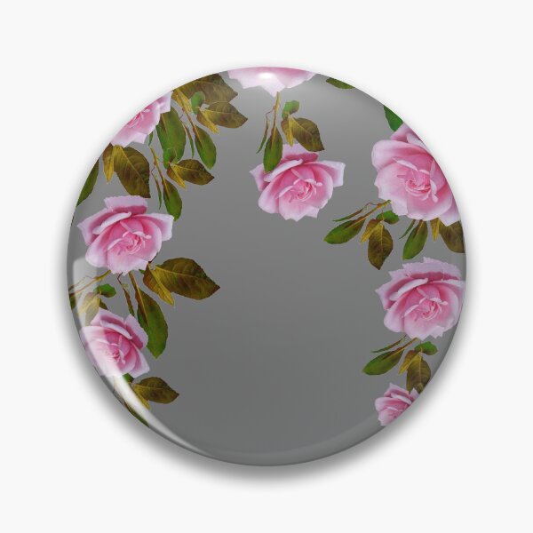 Item preview, PINK GARDEN ROSE TRAILING LEAVES DESIGN GREY ART  designed and sold by sharlesart.