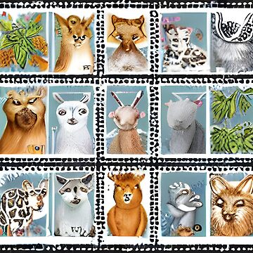 AI Animal Stamps Greeting Card for Sale by pinkal