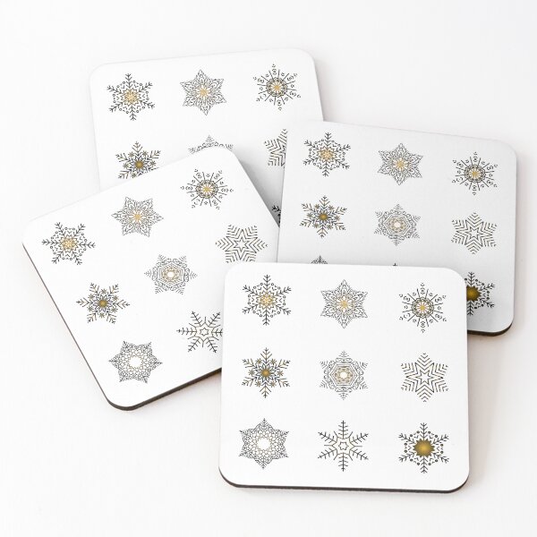 Item preview, Snowflakes - Golden black- stickers designed and sold by WietskeWelten.