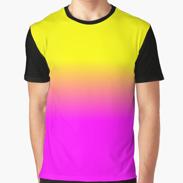 yellow and pink graphic tee