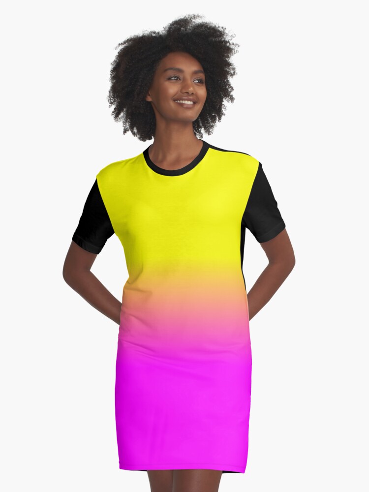 neon orange t shirt dress