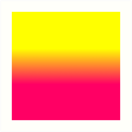 Neon Pink And Neon Yellow Ombré Shade Color Fade Art Prints By