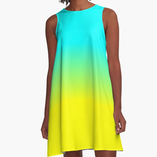 Item preview, Neon Aqua and Neon Yellow Ombré  Shade Color Fade designed and sold by podartist.