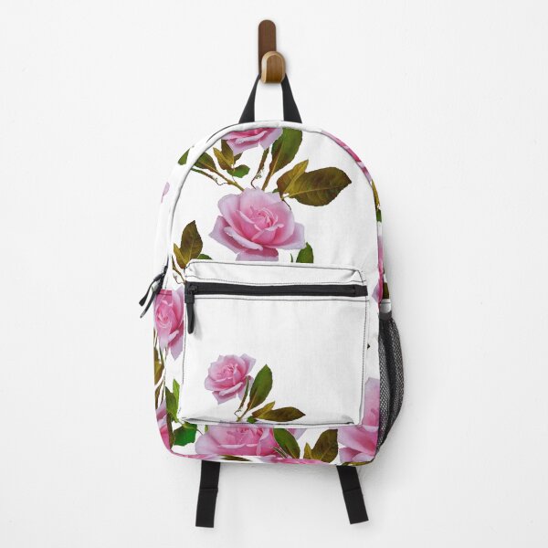 Item preview, PINK GARDEN ROSES TRAILING LEAF DESIGNWHITE  ART designed and sold by sharlesart.