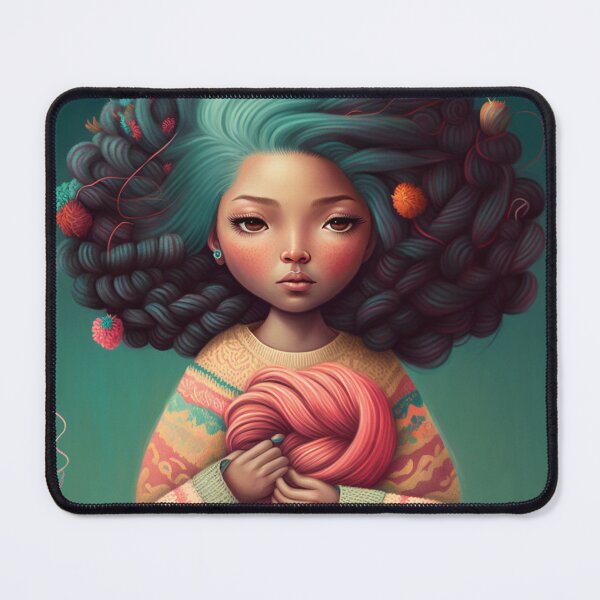 Item preview, Beautiful girl with yarn for hair designed and sold by BexStix.