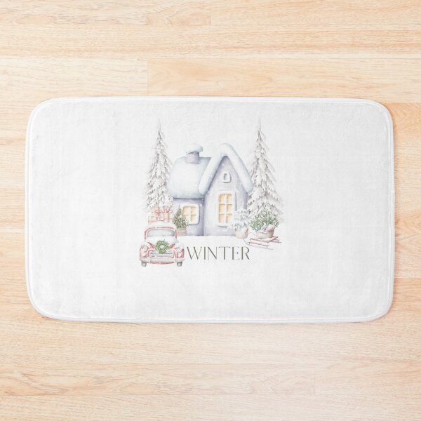 Item preview, Winter. Illustration, a winter house with Christmas trees and a Christmas car. It's snowing. Winter. designed and sold by Vantrip.