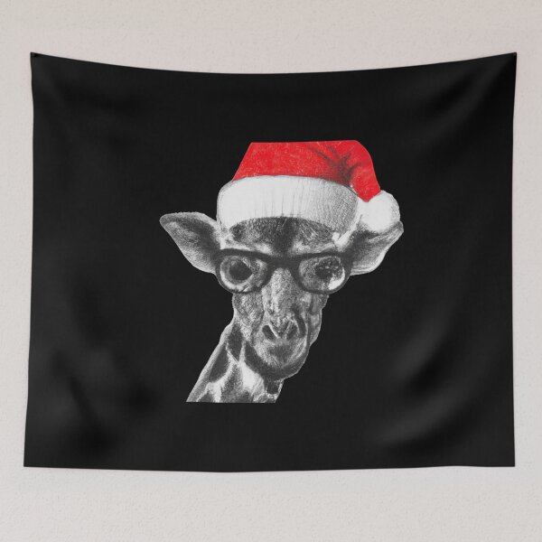 Item preview,   Giraffe Logo - Christmas Giraffe - Giraffe Silhouette - Giraffe With Christmas Hat And Glasses designed and sold by ImagesDesigns.