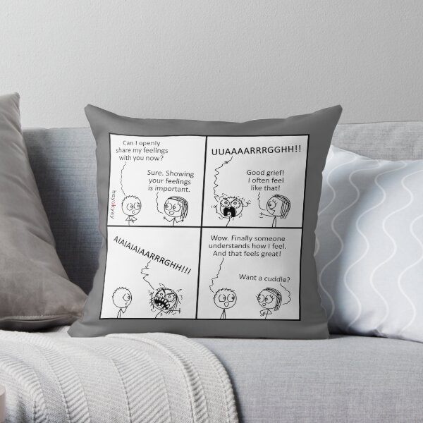 Feelings Throw Pillow