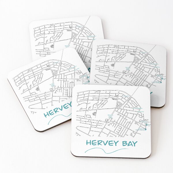 Item preview, Hervey Bay map designed and sold by Naked Drop.
