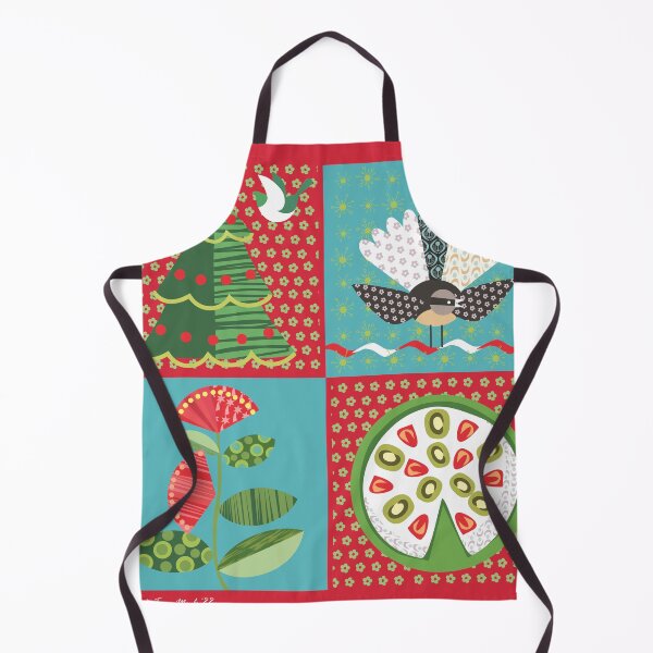 Item preview, New Zealand Christmas with pavlova, pohutukawa and fantail designed and sold by contourcreative.