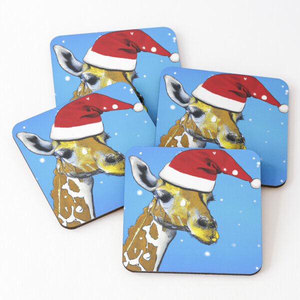 Item preview, Giraffe Logo - Christmas Giraffe - Giraffe Silhouette - Giraffe With Christmas Hat And Glasses designed and sold by ImagesDesigns.