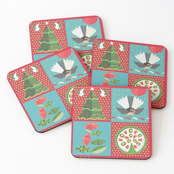 Item preview, New Zealand Christmas with pavlova, pohutukawa and fantail designed and sold by contourcreative.