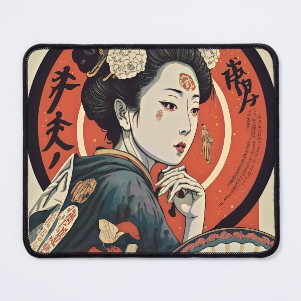Item preview, Japanese Vintage Woman, Wearing Kimono, With Fan designed and sold by loraleiffxi.