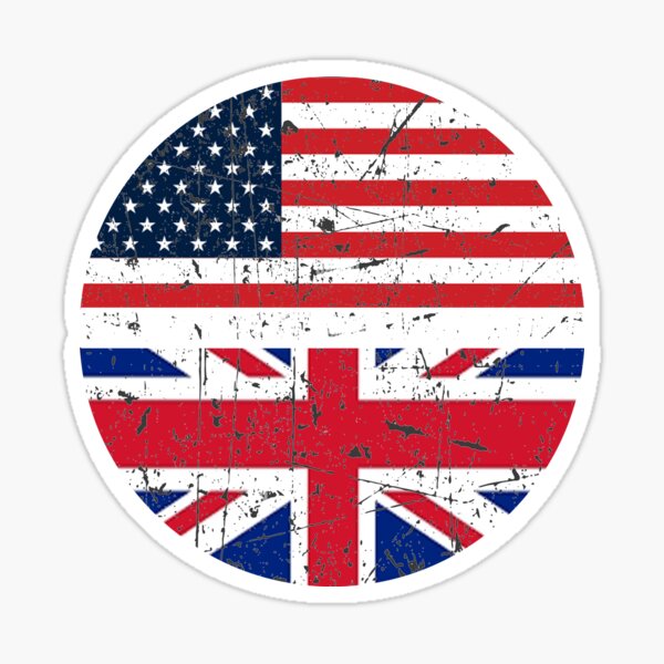"Yes,I'm Both of Them Half American Half British USA Flag United Kingdom Heritage" Sticker for