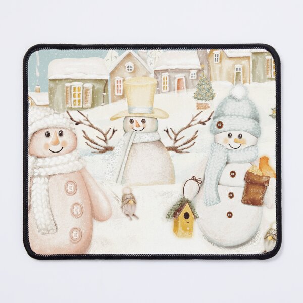 Item preview, Cute wintery landscape with the happy Snowmen having a Christmas party in the snow designed and sold by marina63.