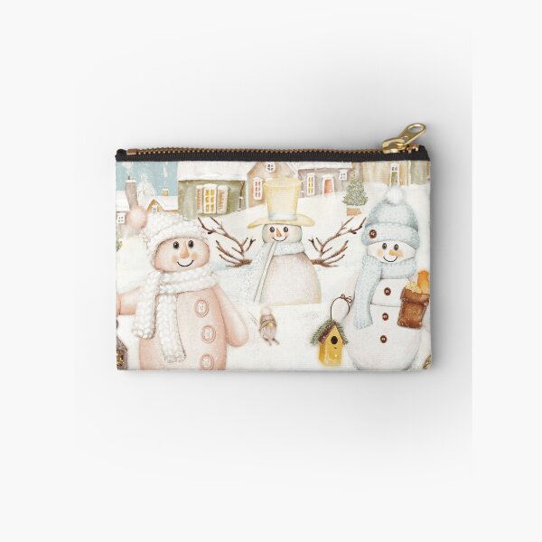 Item preview, Cute wintery landscape with the happy Snowmen having a Christmas party in the snow designed and sold by marina63.