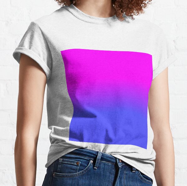 Neon Blue and Hot Pink Ombré Shade Color Fade Classic T-Shirt
