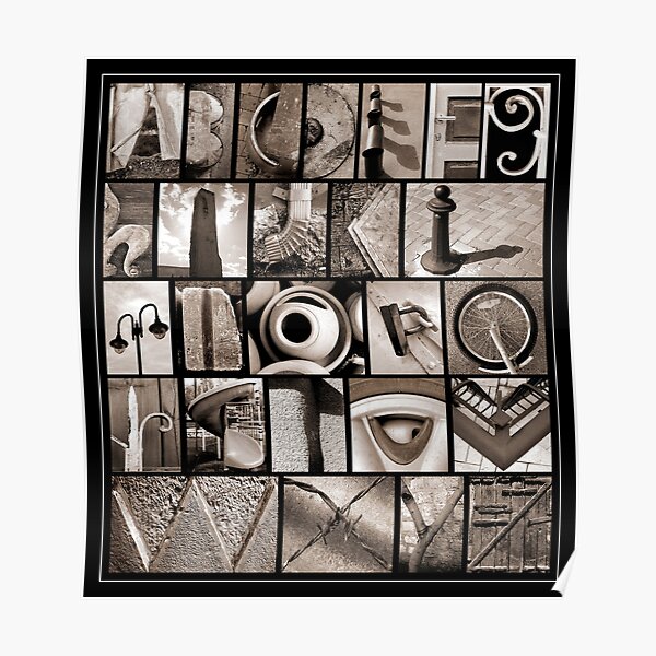 Alphabet Monochrome Print Poster