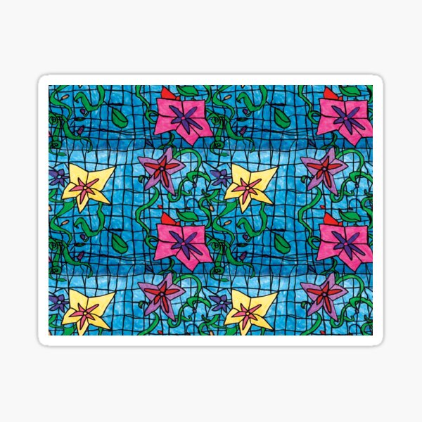 Twist and Turn Morning Glories by George Braddock Sticker