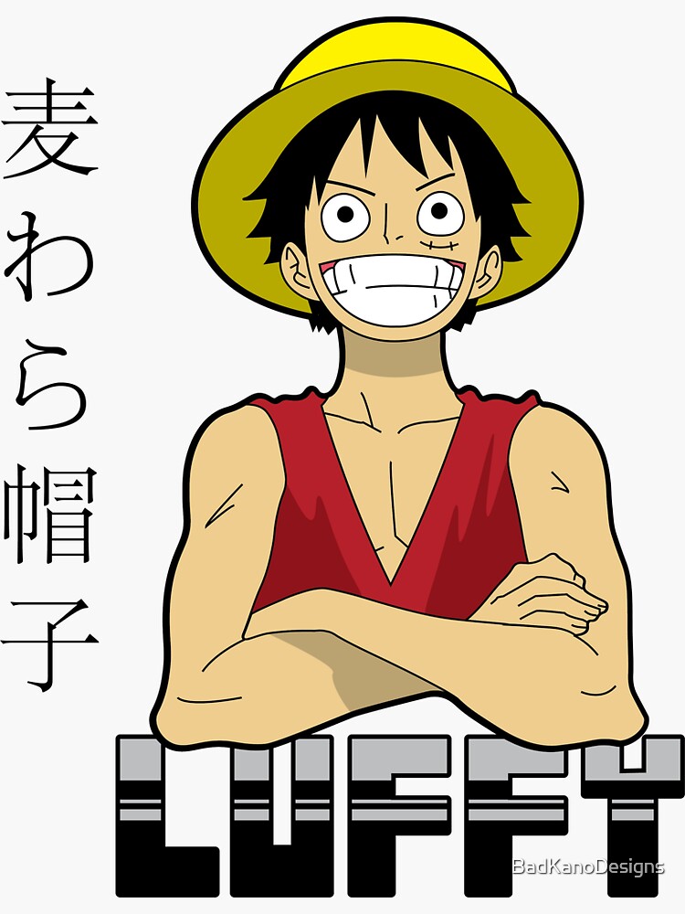 "Straw hat Luffy" Sticker for Sale by BadKanoDesigns Redbubble