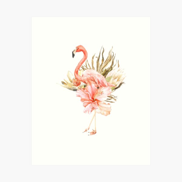 Sunset White Flamingo Bird Watercolor - Canvas Print – artAIstry